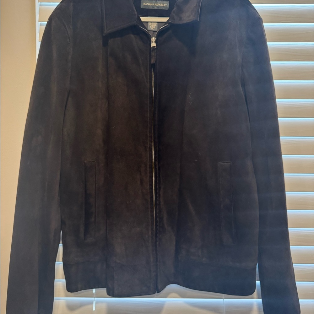 Banana Republic Dark Suede Leather Jacket